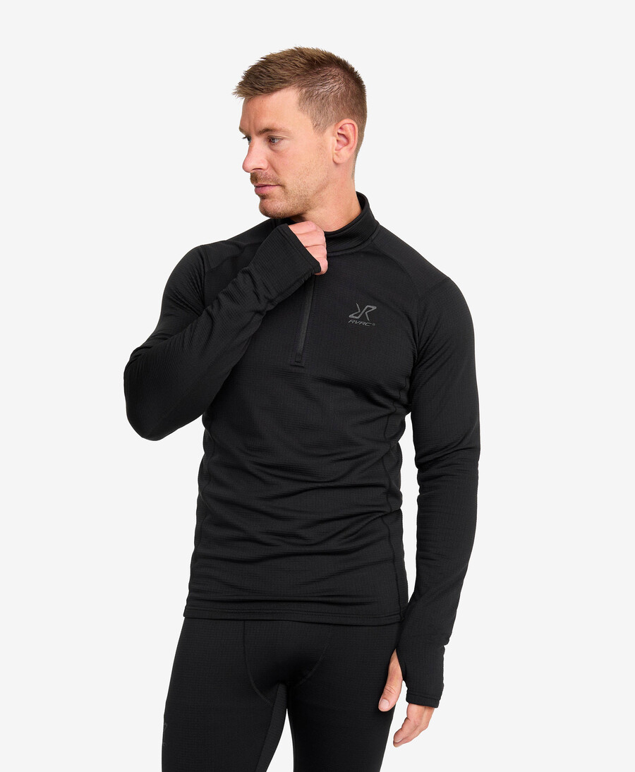 våffla halv-zip baselayer topp män