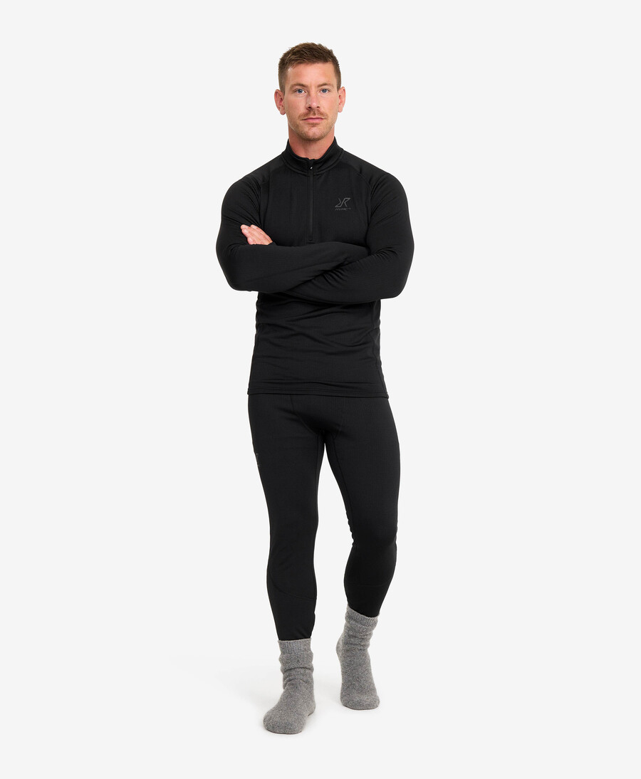 våffla halv-zip baselayer topp män
