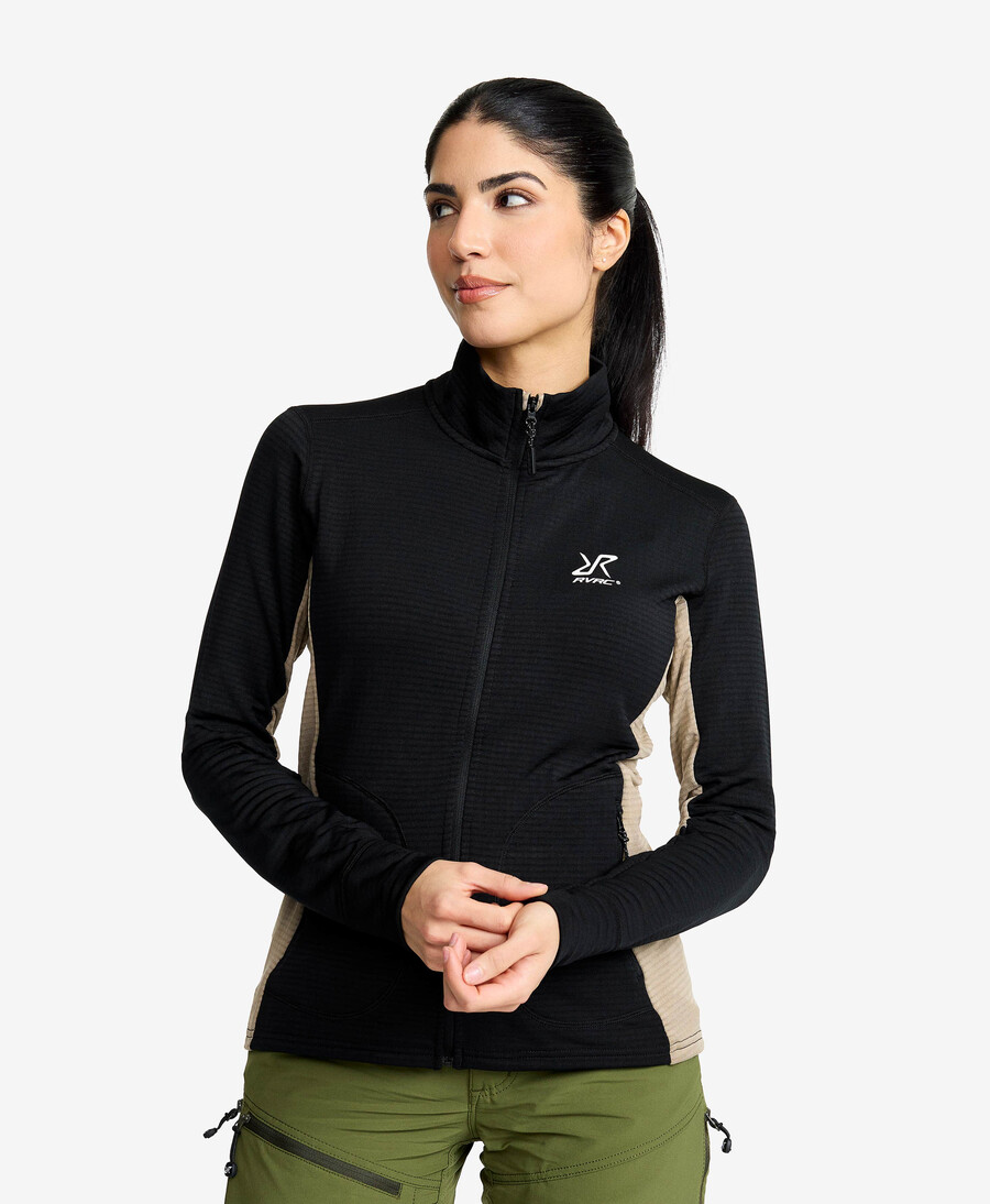 våffla full-zip fleece kvinnor
