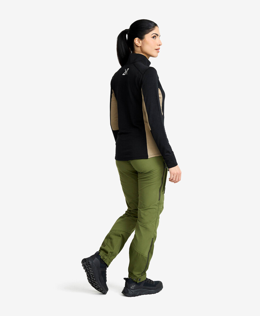 våffla full-zip fleece kvinnor