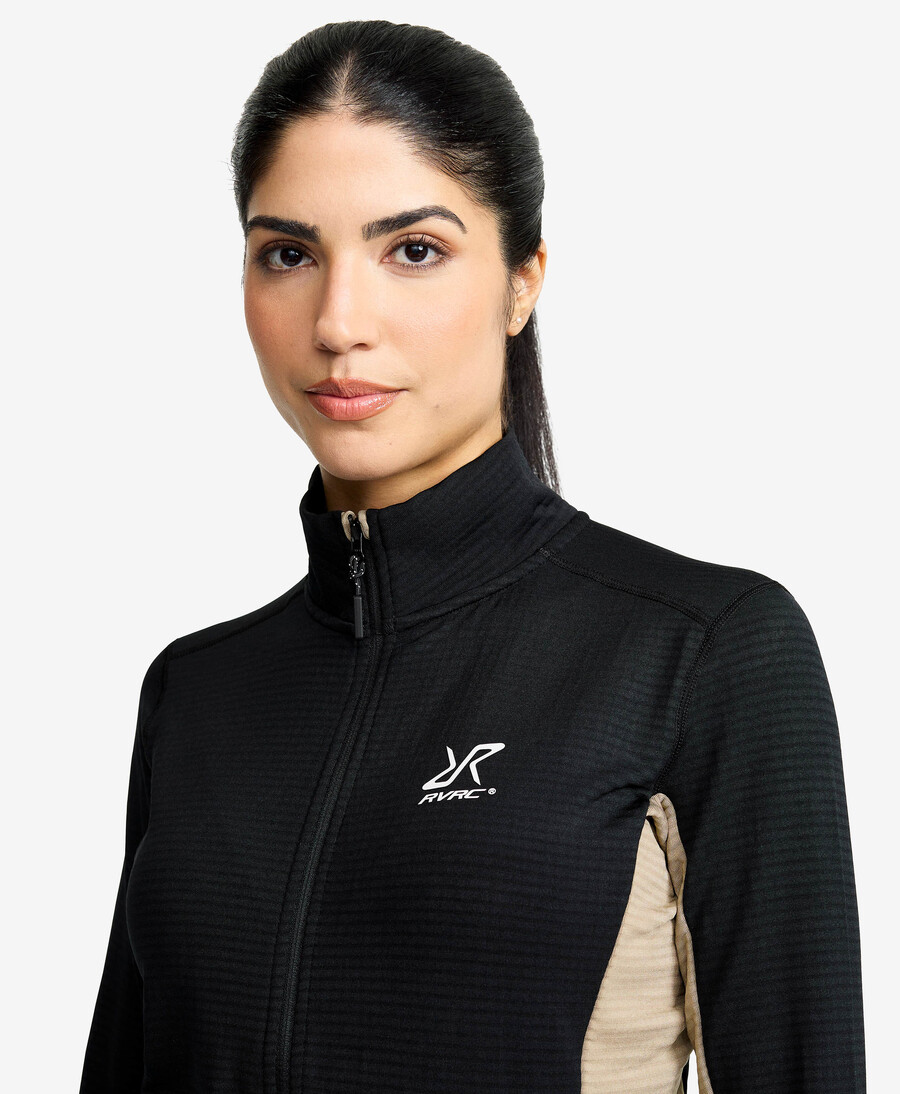 våffla full-zip fleece kvinnor