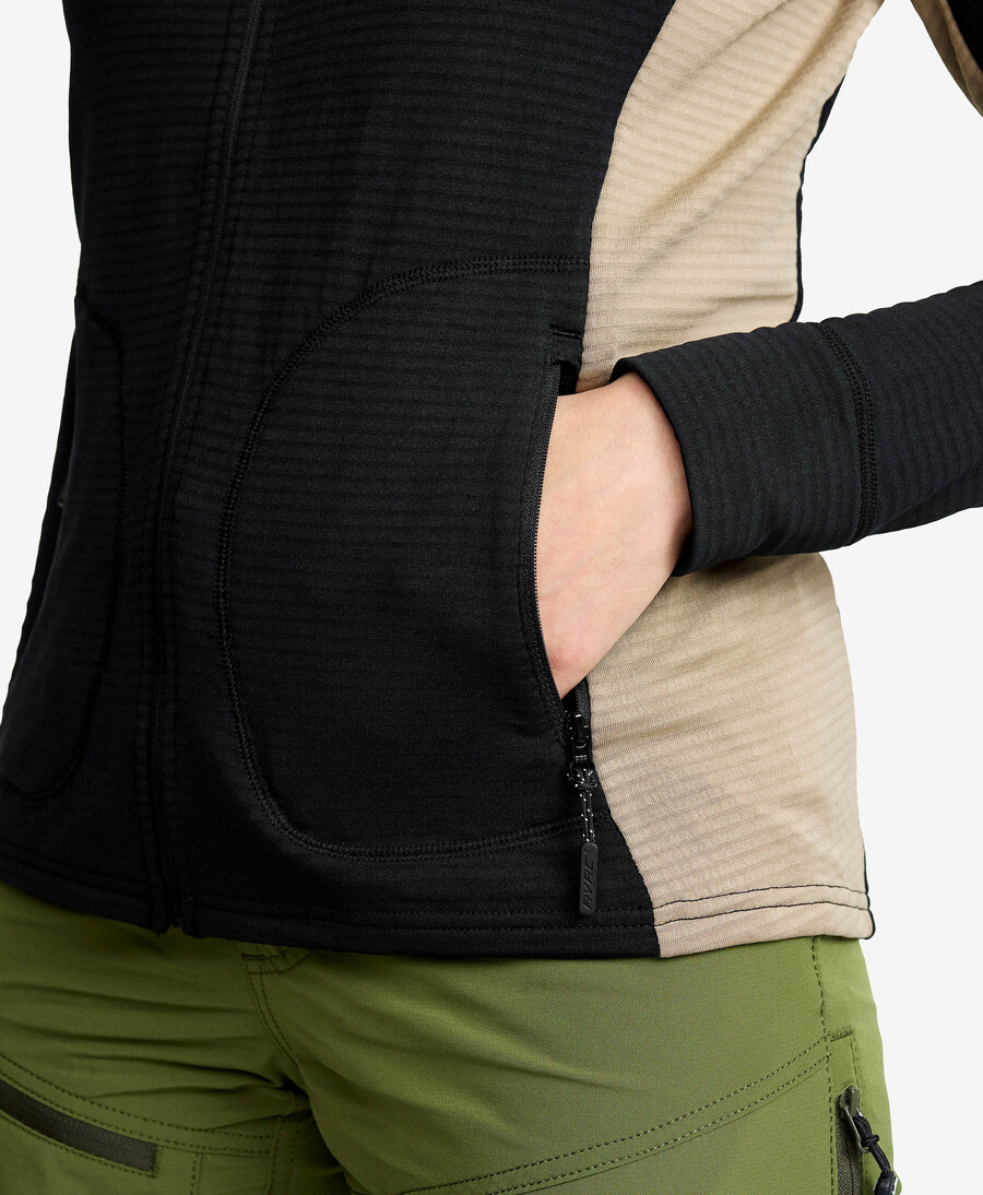 våffla full-zip fleece kvinnor