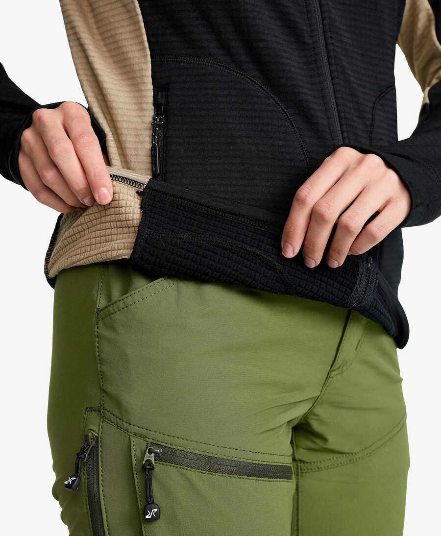 våffla full-zip fleece kvinnor