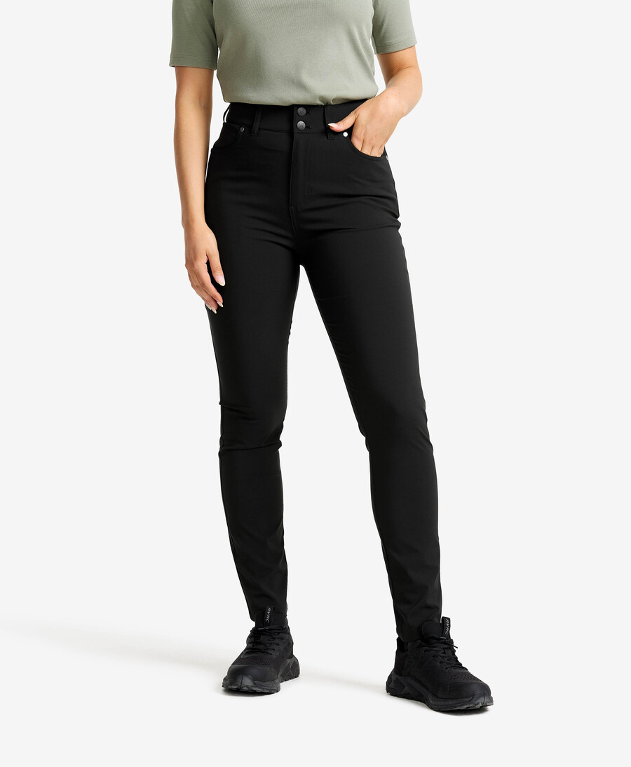 rot hög midja stretch jeans kvinnor