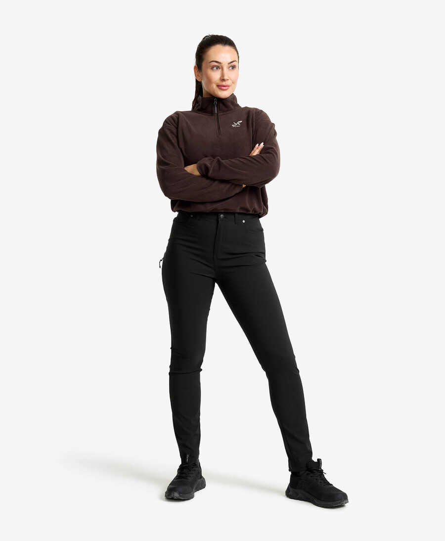 rot hög midja stretch jeans kvinnor