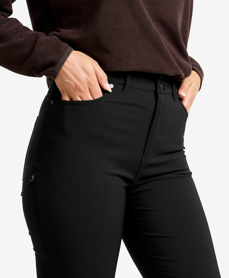 rot hög midja stretch jeans kvinnor